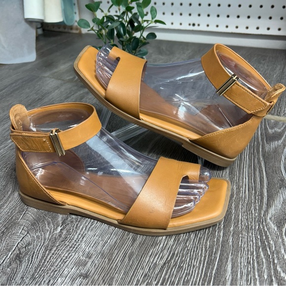 Franco Sarto Shoes - FRANCO SARTO LEATHER ANKLE STRAP SANDALS